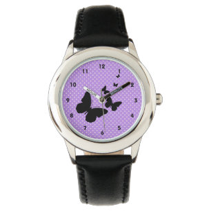 Relógio De Pulso Borboletas na Bolinhas Design Watch