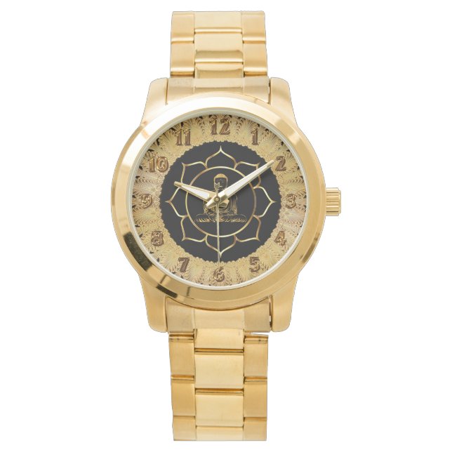 Relógio De Pulso Buda fazendo yoga espiritual meditual (Frente)