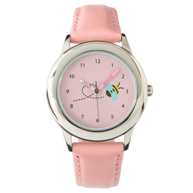 Relógio De Pulso Bumble Bee Bonito, Para Meninas (Frente)