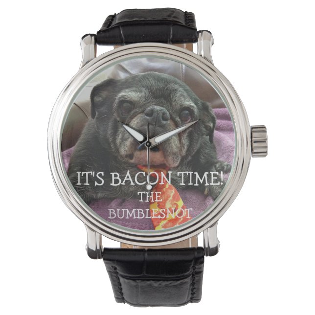 Relógio De Pulso Bumblesnot Watch: É HORA BACON! (Frente)