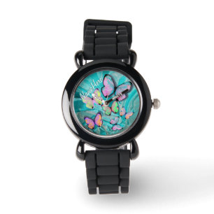 Relógio De Pulso Butterfly Watch! Adicionar nome! Garota Dom!