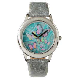 Relógio De Pulso Butterfly Watch! Adicionar nome! Garota Dom!