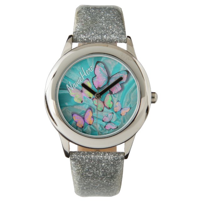 Relógio De Pulso Butterfly Watch! Adicionar nome! Garota Dom! (Frente)