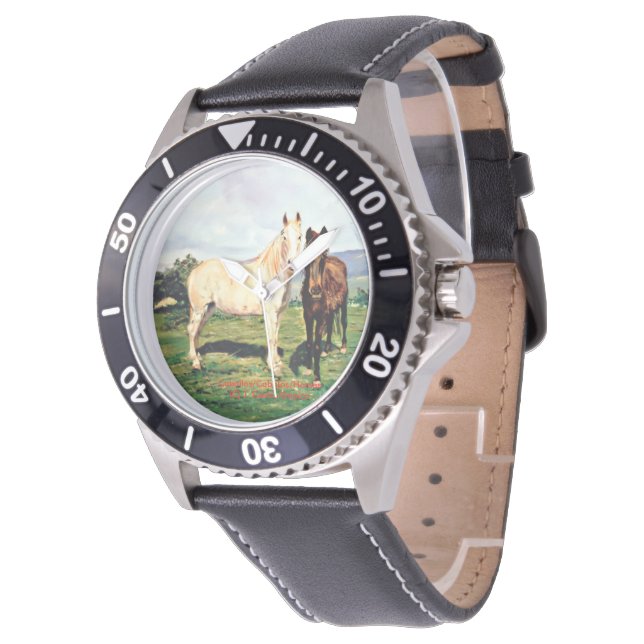 Relógio De Pulso Caballos/Cabalos/Horses (Angular)