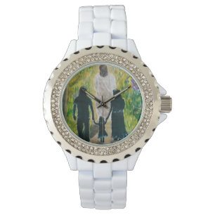 Relógio De Pulso Caminhe com o Cristo Mulheres Rinoestone Watch