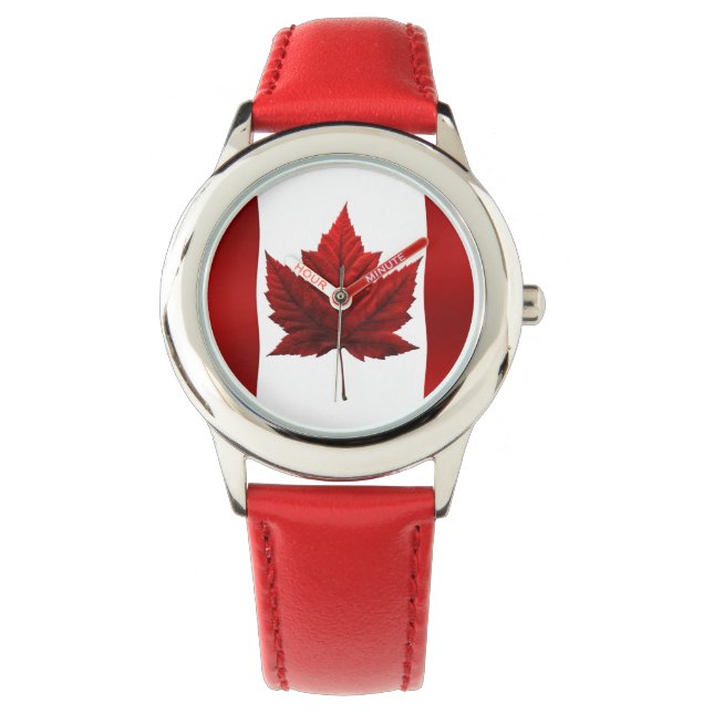 Relógio De Pulso Canadá Assista à canadense Flag Souvenir Wristwatc (Frente)