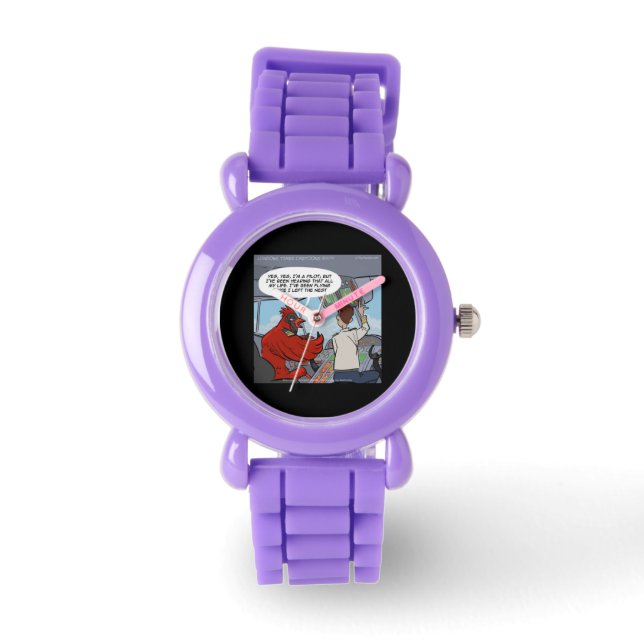 Relógio De Pulso Cardeal Engraçado Piloto Jumbo Jet Womens Watch (Frente)