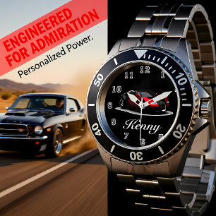 Relógio De Pulso Carro desportivo preto e vermelho