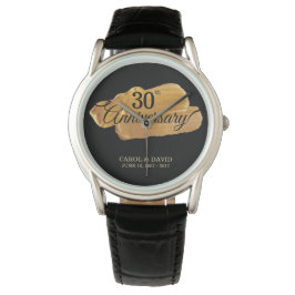 Relógio De Pulso Celebrando o 30. Dourada Tinta.