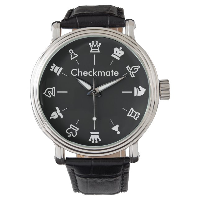 Relógio De Pulso Checkmate Chess Watch - em preto (Frente)
