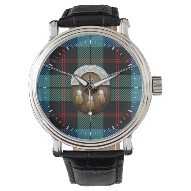 Relógio De Pulso Clan Guthrie Tartan E Sporran (Frente)