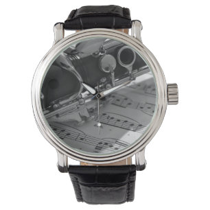 Relógio De Pulso Clarinet com Música Folha