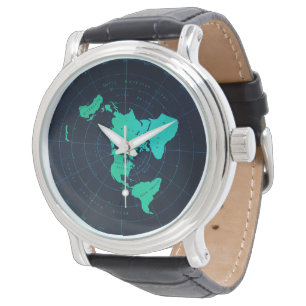 Relógio De Pulso Classic Flat Earth Naval Style Black Wristwatch