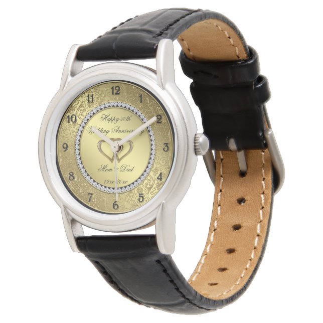 Relógio De Pulso Classic Ouro Wedding Anniversário Watch (Angular)