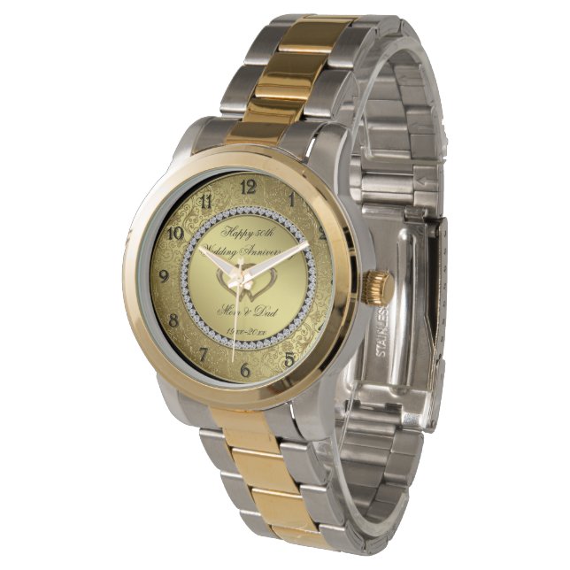 Relógio De Pulso Classic Ouro Wedding Anniversário Watch (Angular)
