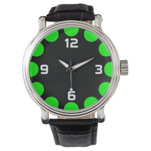 Relógio De Pulso Color Crescent - Verde no Preto