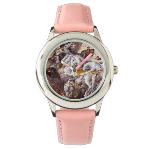 RELÓGIO DE PULSO COMPOSIÇÃO COM OS ANIMAIS, ELEVANDO CAVALOS,