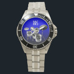 Relógio De Pulso Controlo de Presente do Monograma Personalizado do<br><div class="desc">Para personalizar/personalizar com as iniciais/nome do receptor,  escolha a fonte,  a cor da fonte ideal ou exclua-a se não for necessário. Disponível em vários estilos e cores diferentes.</div>