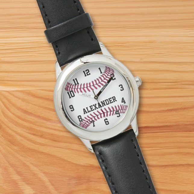 Relógio De Pulso Crianças Personalizadas Assistentes de Baseball (boys personalized baseball watch)