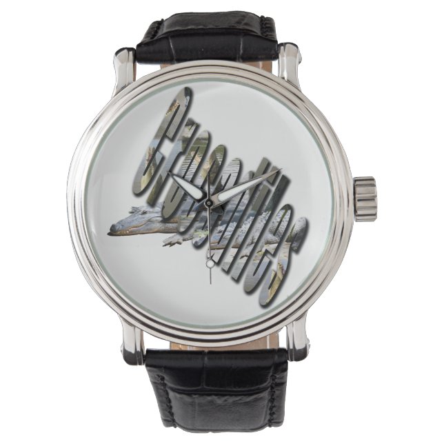 Relógio De Pulso Crocodilo Australiano E Crocodilo, (Frente)