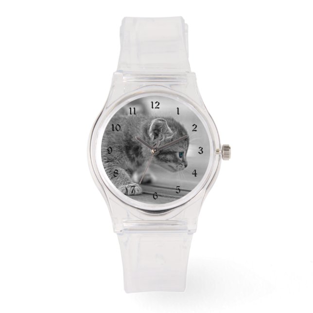 Relógio De Pulso Crouching Kitten (Frente)