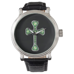 Relógio De Pulso Cruz Cristã "Peridot" em Silver Watch