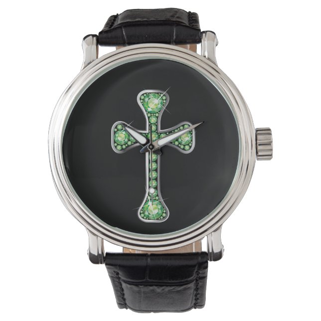 Relógio De Pulso Cruz Cristã "Peridot" em Silver Watch (Frente)