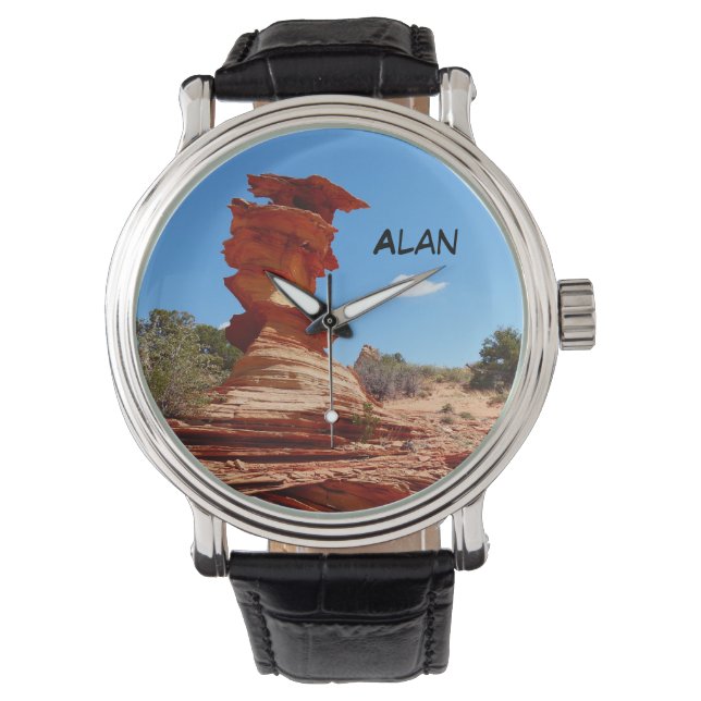 Relógio De Pulso Custom Name Wrist Watch, Rock Formation (Frente)