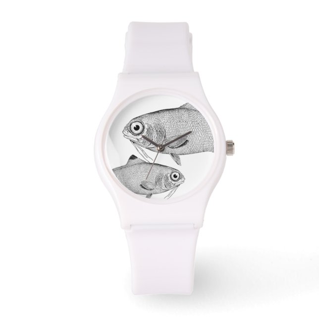 Relógio De Pulso Desenho de peixe-safra (Frente)