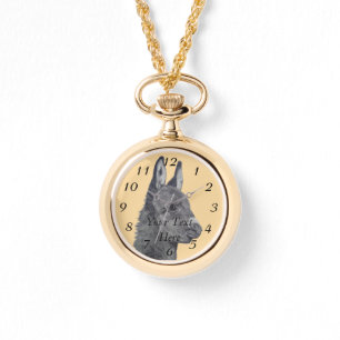 Relógio De Pulso desenho preto e branco de burro giro