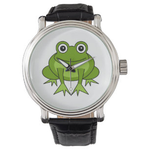 Relógio De Pulso Desenhos animados bonitos do sapo verde
