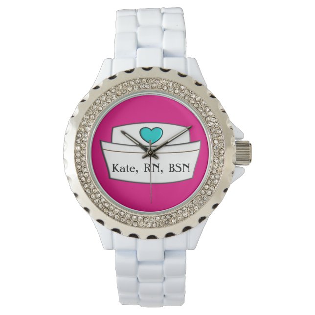 Relógio De Pulso Design Nurse Watch Nurse Boné RN BSN (Frente)