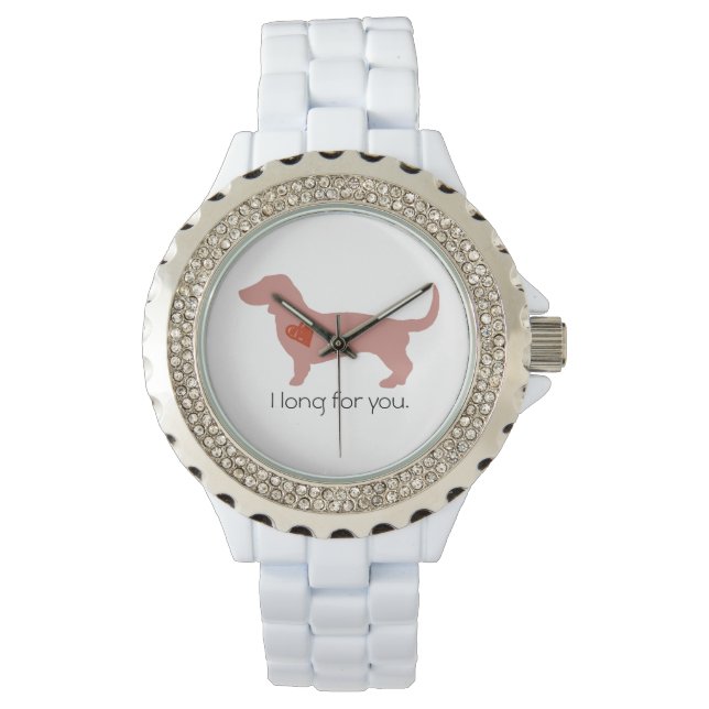 Relógio De Pulso Dia de os namorados Dachshund (Frente)