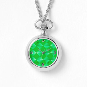 Relógio De Pulso Diamantes do cetim do meio século - verde