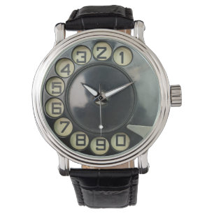 Relógio De Pulso disco de discagem vintage retro número de telefone