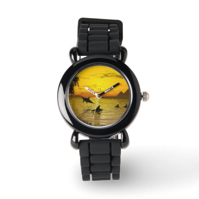 Relógio De Pulso Dolphin Sunset eWatchFatory Glitter Watch (Frente)