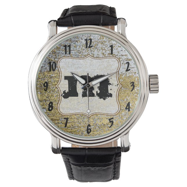 Relógio De Pulso Dourada e Silver Grunge Wrist Watch (Frente)