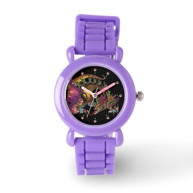 RELÓGIO DE PULSO DRAGÃO/FANTASY DRAGON EM DOURADO E PRETO (Frente)