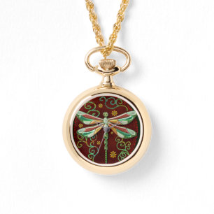 Relógio De Pulso Dragonfly Elegant Jeweled 2 Folk Art