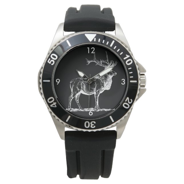 Relógio De Pulso Elk Real Bull em preto e branco (Frente)