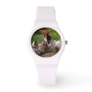 Relógio De Pulso Engraçado Farmyard Chickens Rooster Watch