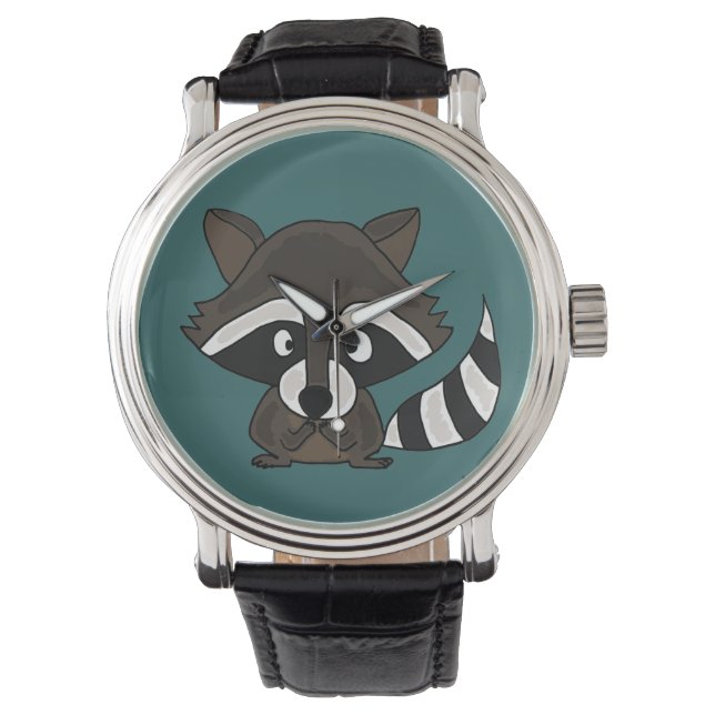Relógio De Pulso Engraçado Raccoon Art Watch (Frente)