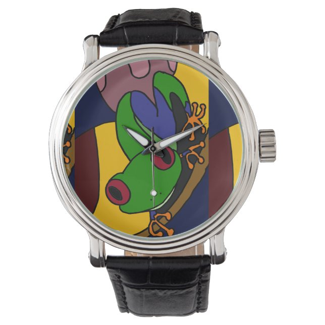 Relógio De Pulso Engraçado Sapo Art Watch (Frente)