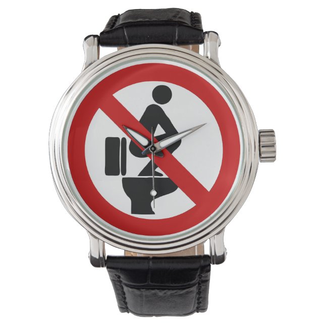 Relógio De Pulso Engraçado sem pés no assento ⚠ símbolo tailandês ⚠ (Frente)