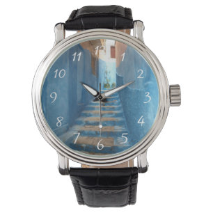 Relógio De Pulso Escada Estreita Azul em Marrocos