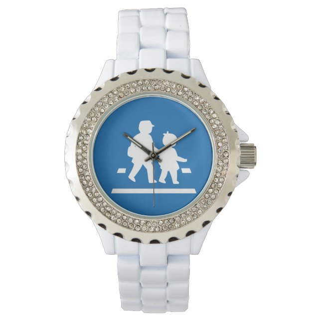 Relógio De Pulso Escola Crianças Atravessando > Sinal de Tráfego Ja (Frente)