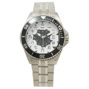 Relógio De Pulso Estilo kanji MANGA no Japão [rosto preto]