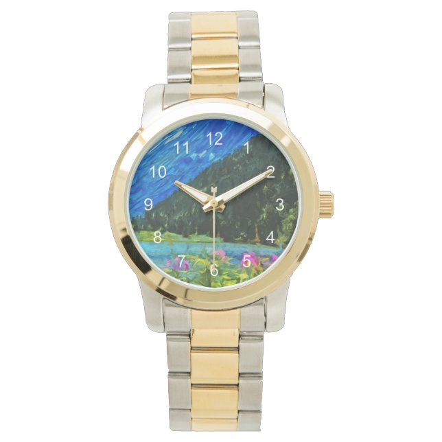 Relógio De Pulso Estrada para Encaminhar o Abstrato do Alasca Impre (Frente)