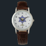 Relógio De Pulso Estrela Judaica<br><div class="desc">Dons judeus e ideias de presentes que exibem uma bela Estrela Judaica de David com um copo de vinho no centro.</div>