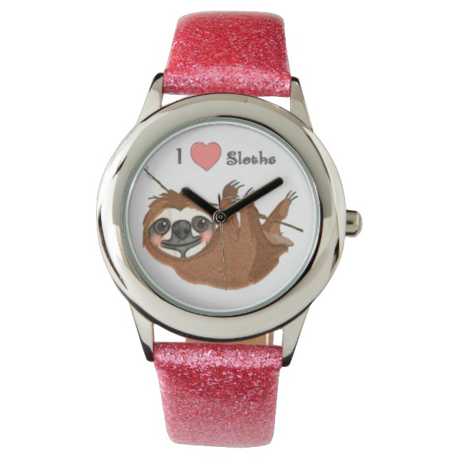 Relógio De Pulso Eu Coração Bichos De Bebê (Frente)